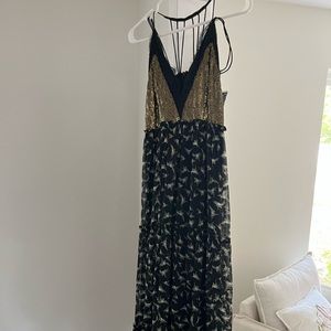 Anthropologie full length wedding guest dress